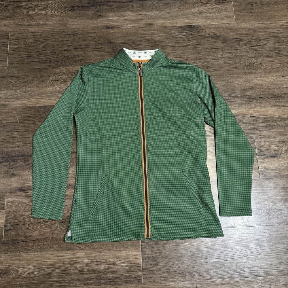 Horn Legend NWT Mens Medium Green Moisture Wicking Full Zip Performance Pullover